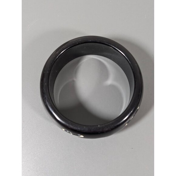 Chunky Black Bangle Bracelet LOVE Script 8.5" Retro Bold - Picture 3 of 9